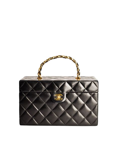 chanel quilted cosmetic case|chanel vintage vanity case bag.